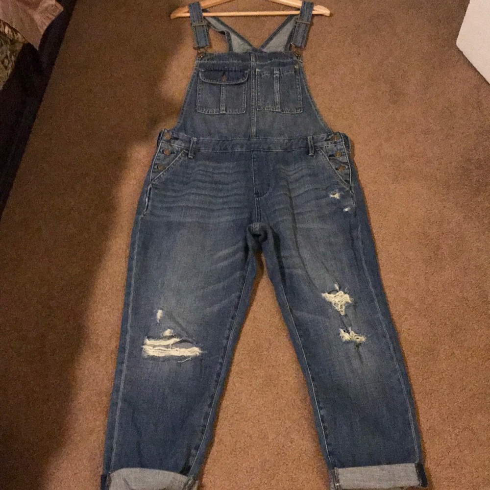 A&F Distressed Jean Overall Size Medium.